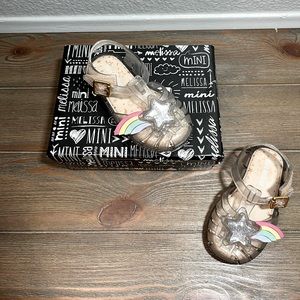 New Mini Melissa MINI POSSESSION II Clear Closed Toe Jelly Sandal w/Star Sz 7